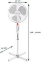 STATIEFVENTILATOR 40CM WIT