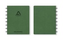 ADOC BUSINESS GELIJND,LEDER-LOOK MET ZWARTE RINGEN A5