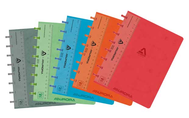 ADOC A5 SYSTEM WRITING - 72blz -  omslag karton met linnenstructuur  geruit 5mm + rode marge -  ADOC lat