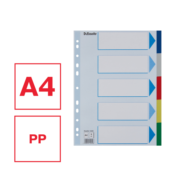 VERDEELKAARTEN KUNSTSTOF A4 (5)