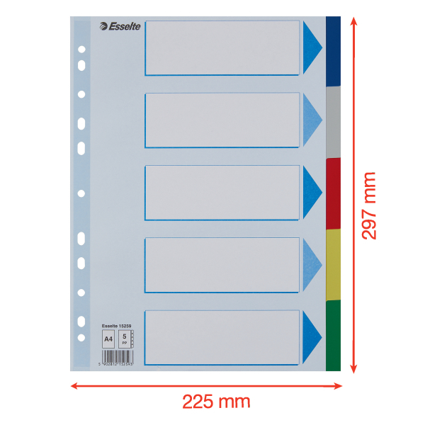 VERDEELKAARTEN KUNSTSTOF A4 (5)