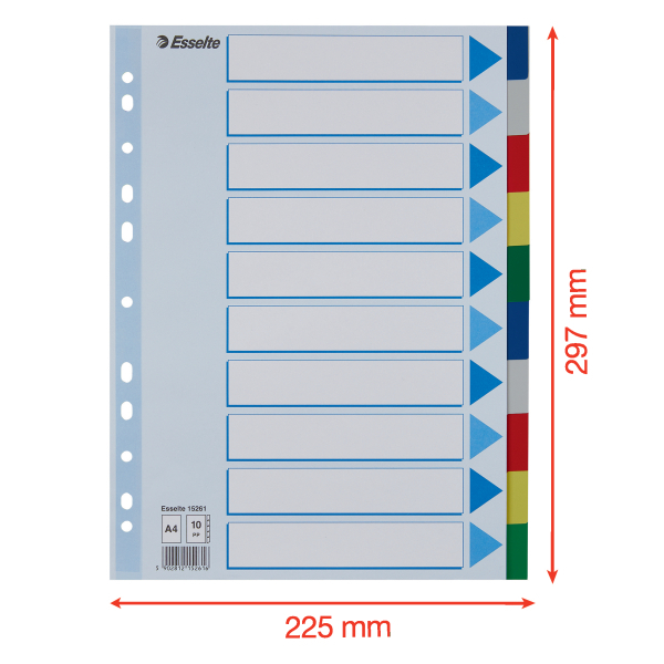 VERDEELKAARTEN KUNSTSTOF A4 (10 (2))