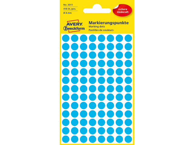 ZWECK ETIKETTEN (8MM (ROND), BLAUW)