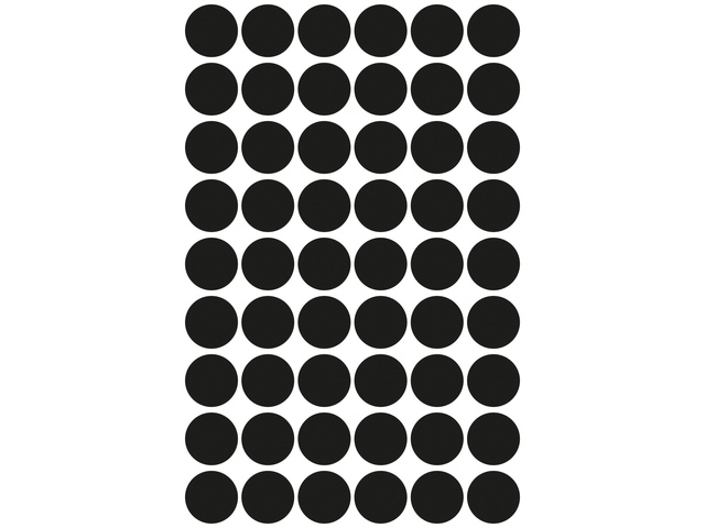 ZWECK ETIKETTEN (12MM (ROND), ZWART)