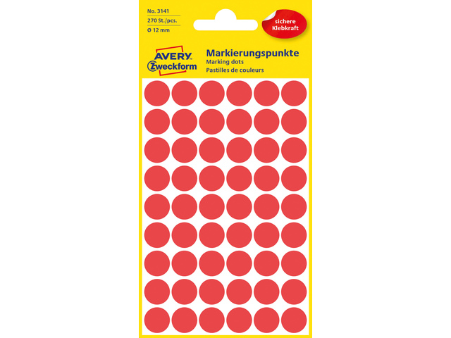 ZWECK ETIKETTEN (12MM (ROND), ROOD)
