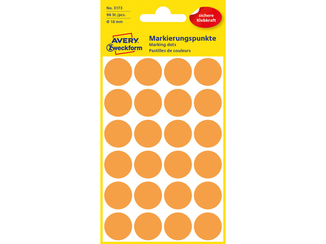 ETIKETTEN ROND (FLUO ORANJE, 96, 18)