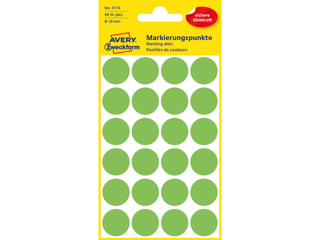 ETIKETTEN ROND (FLUO GROEN, 96, 18)
