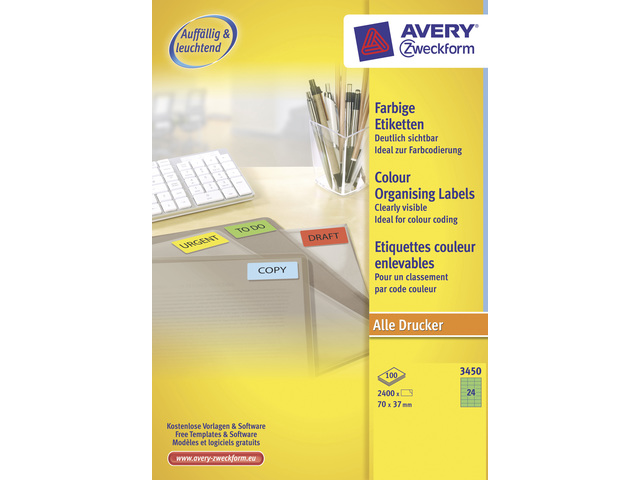 ZWECK ETIKETTEN (70X37MM, GROEN)