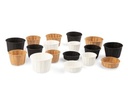 Bakje papier (FSC®) rond bruin 0.5oz / 15ml  ø 35,5 x h21mm
