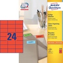 ZWECK ETIKETTEN (70X37MM, ROOD)
