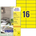 ZWECK ETIKETTEN (105X37MM, GEEL)