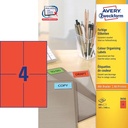 ZWECK ETIKETTEN (105X148MM, ROOD)