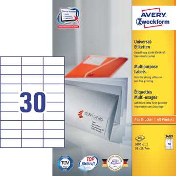 ZWECK ETIKETTEN INKJET-LASER-KOPIE (70X29.7MM)