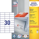 ZWECK ETIKETTEN INKJET-LASER-KOPIE (70X29.7MM)