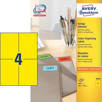 ZWECK ETIKETTEN (105X148MM, GEEL)