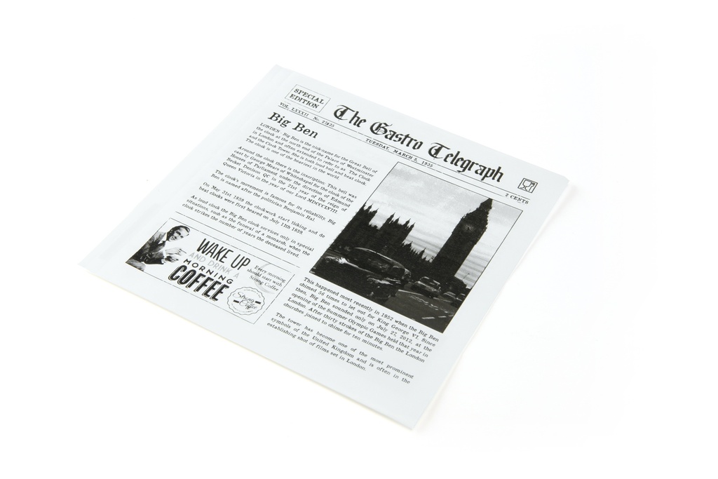 Vetdicht papieren zakje News Paper 2 open zijdes 130 x 150mm ds à 300 vel