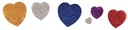 FOAM GLITTER HART 5 KLEUREN 50STUKS