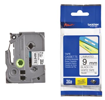 TAPE PT TZ (9MM, WIT/ZWART Q)