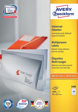 ZWECK ETIKETTEN INKJET-LASER-KOPIE (70X29.7MM)