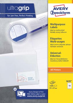 ZWECK ETIKETTEN INKJET-LASER-KOPIE (97X37MM)
