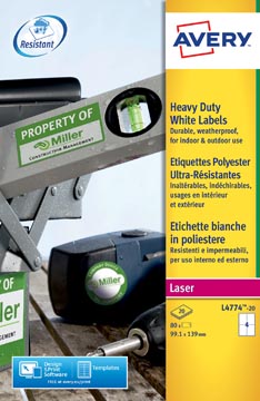ZWECK WEERVASTE ETIKETTEN LASER (99.1X139MM)