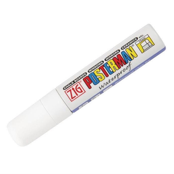 POSTERMAN DIKKE STIFT WIT 15MM