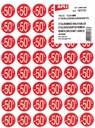 AFNEEMBARE KORTINGSETIKETTEN (-50%)