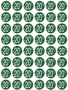 AFNEEMBARE KORTINGSETIKETTEN (-20%)