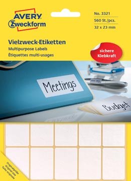 Zweckform etiketten, 32x23 mm, 560st, wit