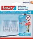 TESA 2X KLEVENDE TRANSPARANTE HAKEN VOOR GLAS