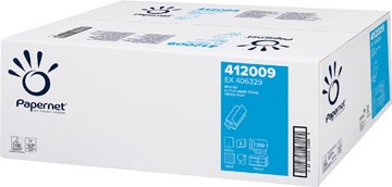 PAPERNET PAPIEREN HANDDOEKEN Z-VOUW, 2-LAAGS, 20X200 VELLEN, WIT