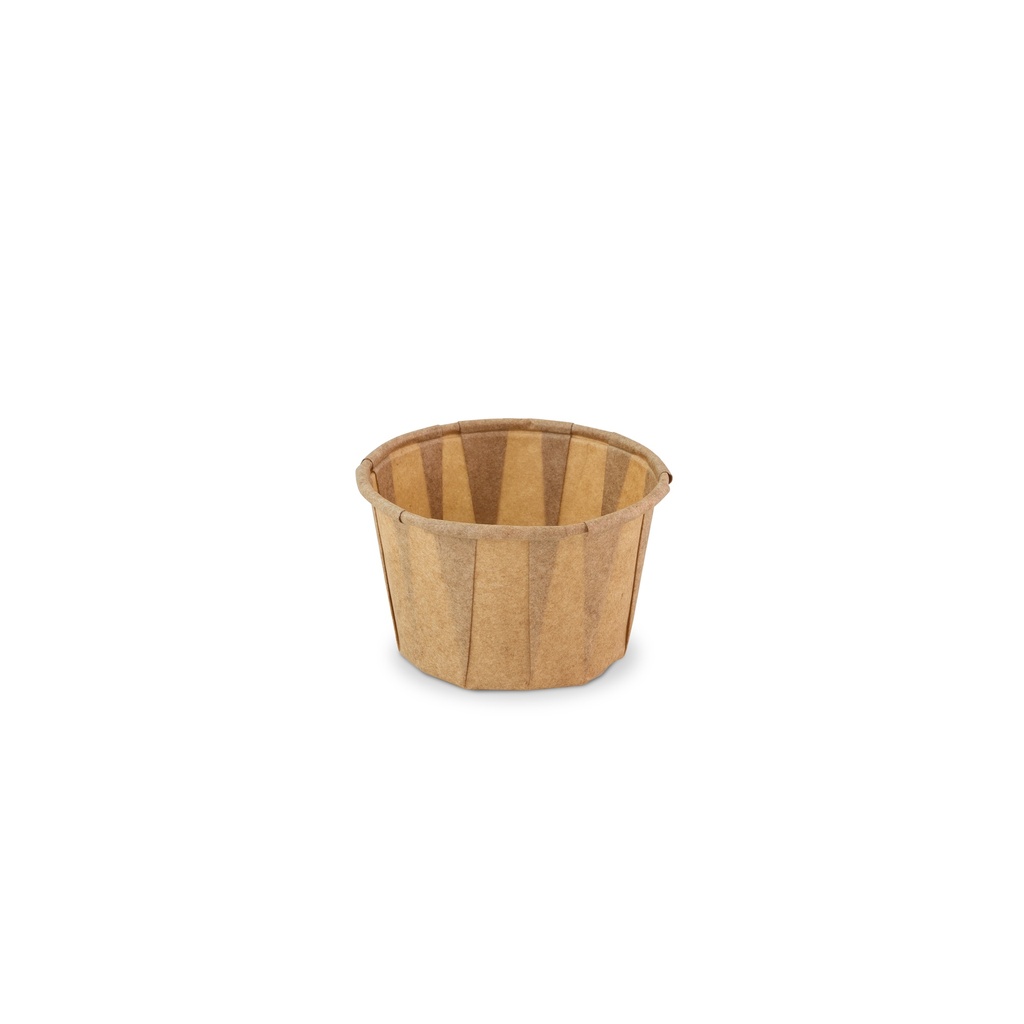 Bakje papier (FSC®) rond bruin 2.0oz / 60ml  ø58 x h36mm krimp à 200