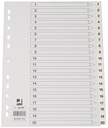 Q-CONNECT TABBLAD PP WIT 1-20