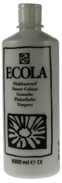 [0971100] Ecola Plakkaatverf Fles 1000 ml Wit 100
