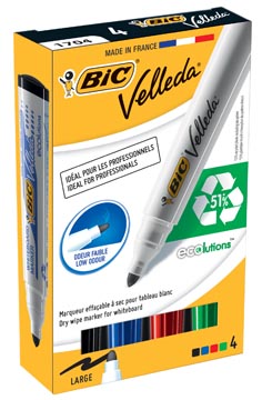 ETUI WITBORDSTIFTEN BIC (RONDE PUNT, 4)
