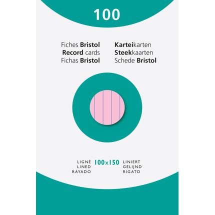 FICHES (100X150MM, ROZE, GELIJND)