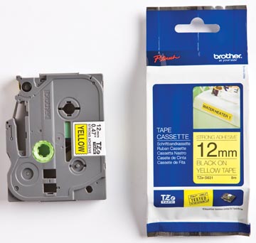 LABEL TAPE P- TOUCH TZ (12MM, GEEL/ZWART Q)