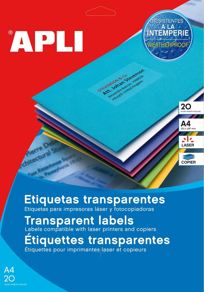APLI TRANSP.ETIK 70X37MM 480STUKS LASER