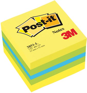 [2051L] Post-it Notes mini kubus, 400 vel, ft 51 x 51 mm, groen