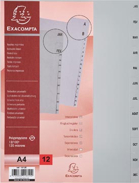 [E*1812] INDEX GRIJS A4 JAN-DEC ZIE 100114E