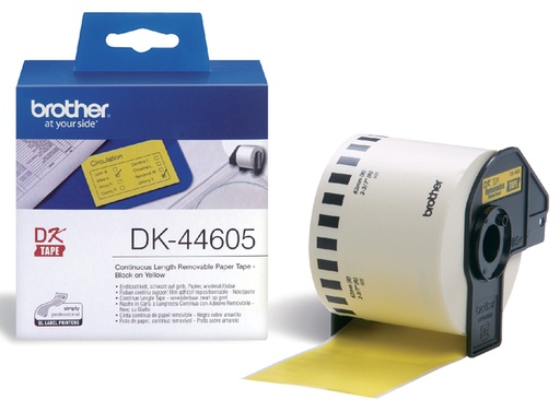 [DK44605] LABEL CONT.PAPIER GEEL 62MM 30.4M REMOVA