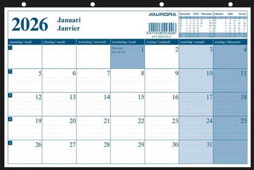 [MONTHLY] MONTHLY 21X29,7 1MAAND/BLAD