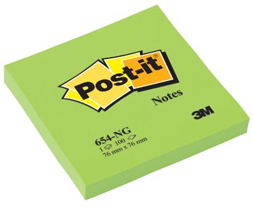 [654NV] NEON POST-IT MEMO 76X76 GROEN