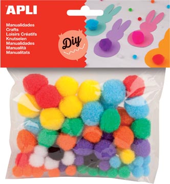 [13061] POMPONS ASS DIAM/KLEUR 78ST