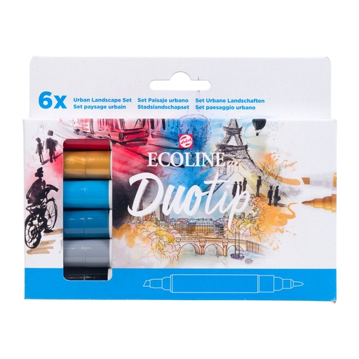[11609913] Ecoline Duotip marker set Urban Landscape | 6 kleuren