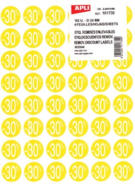 [101735] AFNEEMBARE KORTINGSETIKETTEN (-30%)