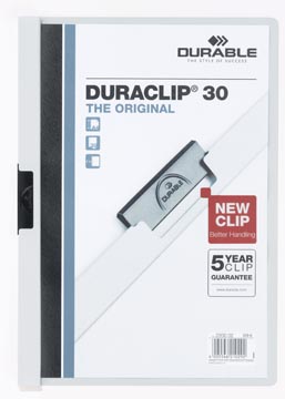 [D220002] Klemmap Durable Duraclip A4 3mm 30 vellen WIT