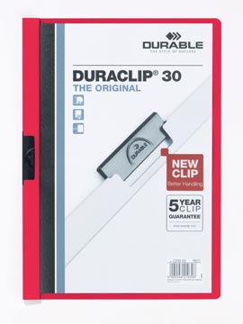[D220003] Klemmap Durable Duraclip A4 3mm 30 vellen ROOD