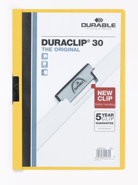 [D220004] Klemmap Durable Duraclip A4 3mm 30 vellen GEEL