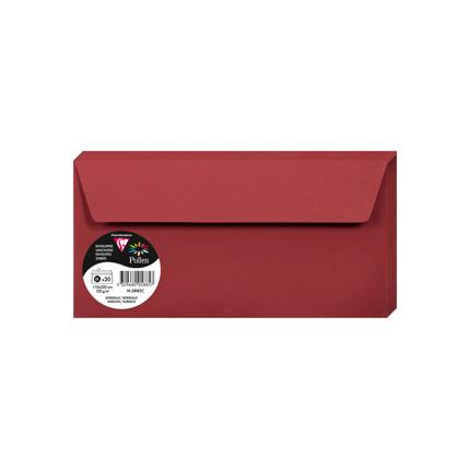 [E*5885] OMSLAGEN 20 STUKS (110X220MM, BORDEAUX)